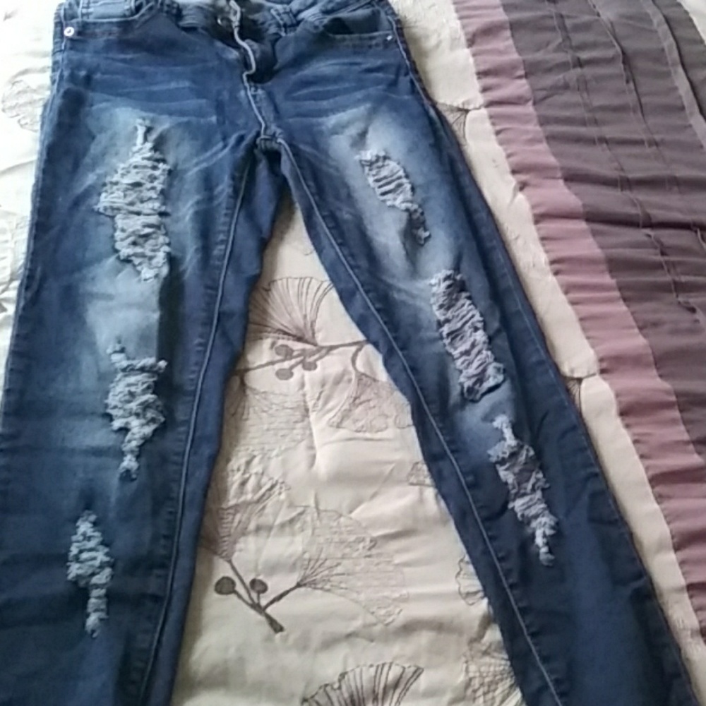Distressed jeans